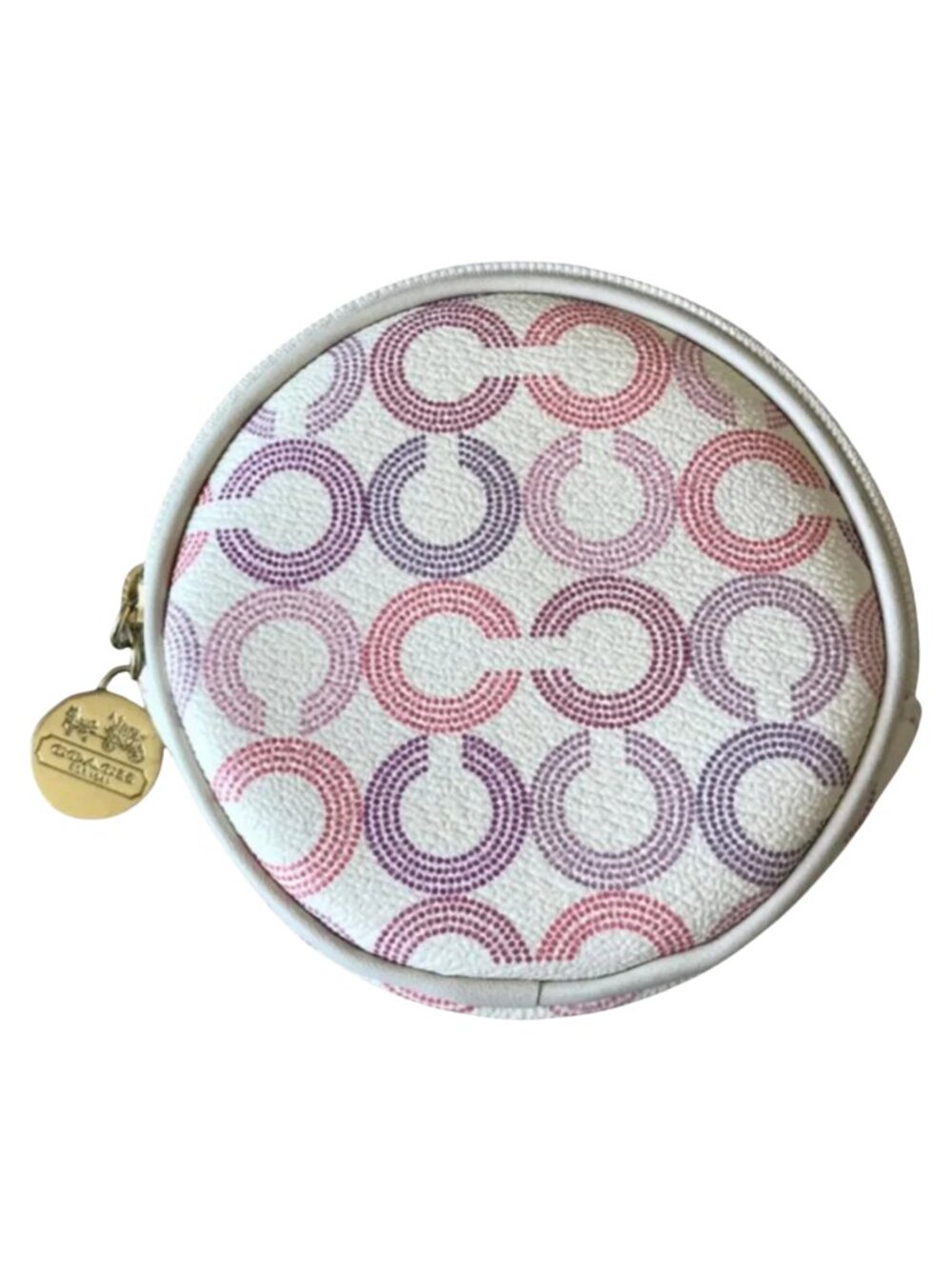 Coach Waverly Optic Art Signature "C" Round Leather Coin Purse